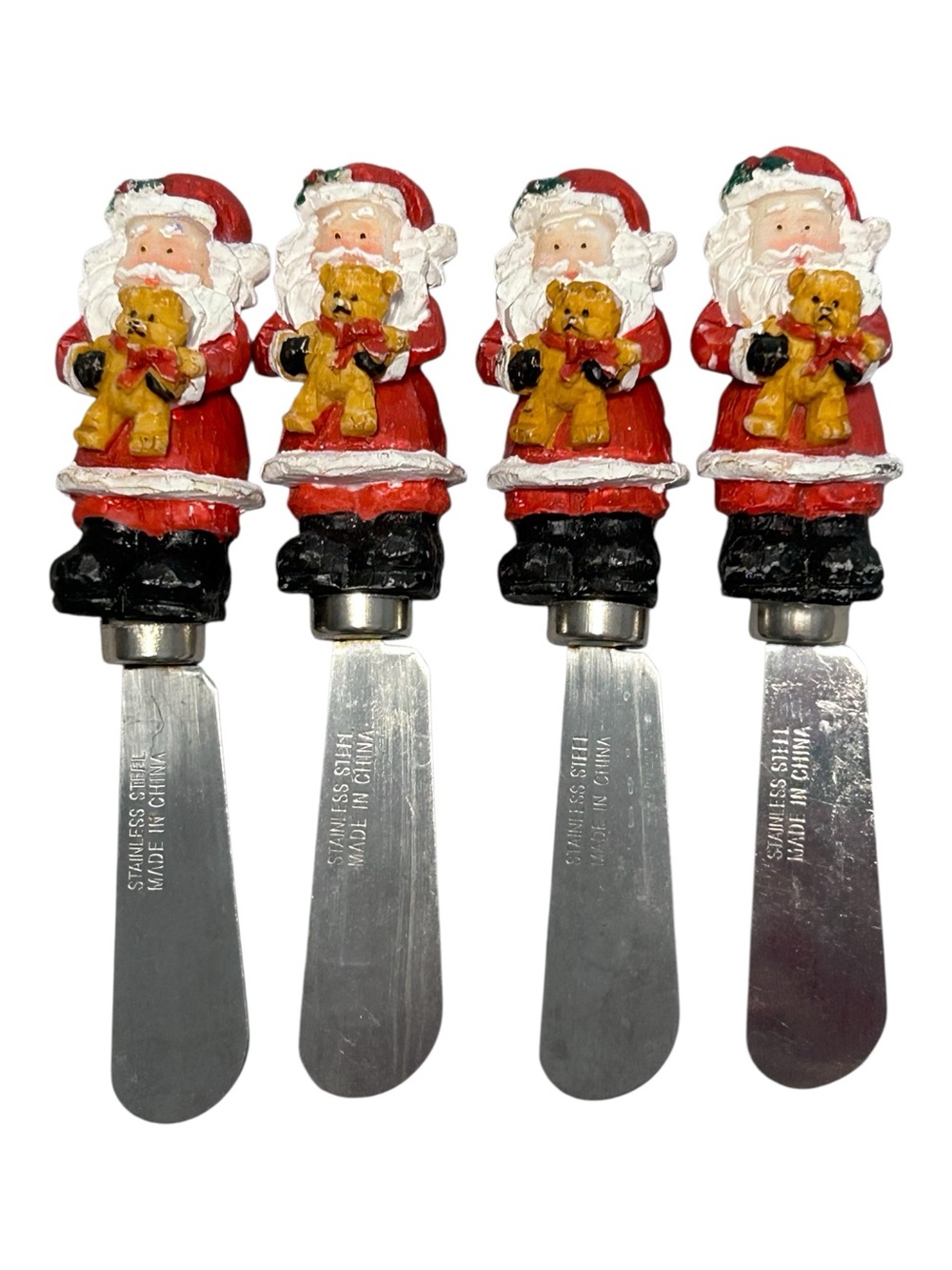 Vintage Santa Claus Teddy Bear Cheese Butter Jam Spreaders